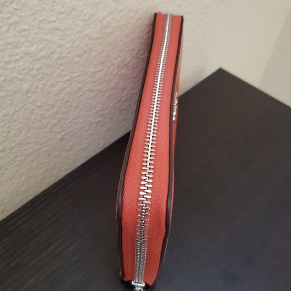 Coach Long Zip Around Wallet In Signature Canvas - Picture 8 of 13